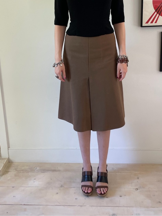 Marni Dresses & Skirts - MARNI structured cotton Brown Midi A-Line Skirt